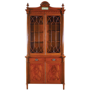 Exhibition quality satinwood glazed cabinet c1903 attributed to Waring & Gillow
