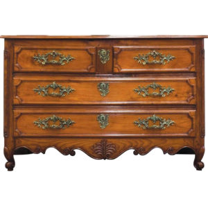 Louis XV period carved & serpentine fronted acacia wood commode c1750