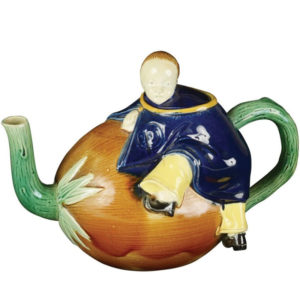 Majolica Joseph Holdcroft ‘Chinaman’ teapot c.1880